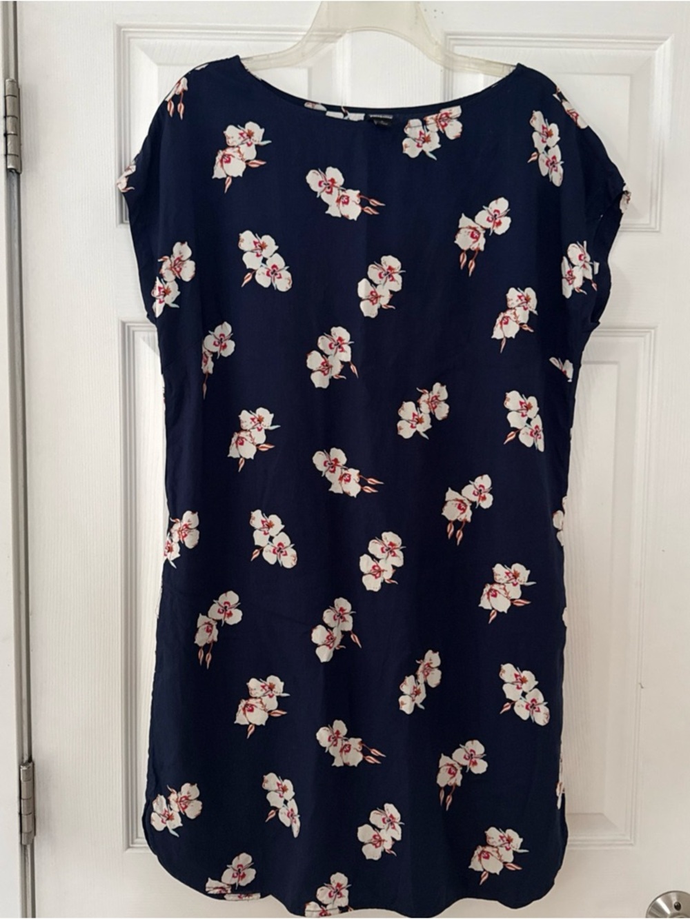 Womens Patagonia Navy Floral June Lake Short Sleeve Dress Size Large
